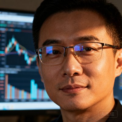 陈亦飞，创始人兼首席执行官，戴着眼镜，背景为数据屏幕。